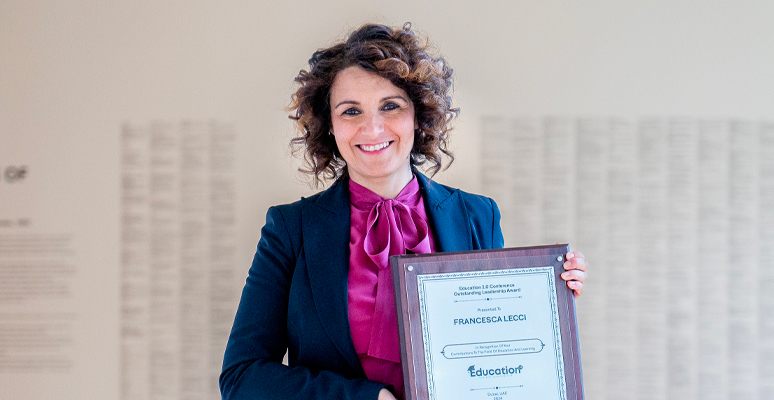 Francesca Lecci, Director of the MIMS Master's program, receives the prestigious Outstanding Leadership Award
